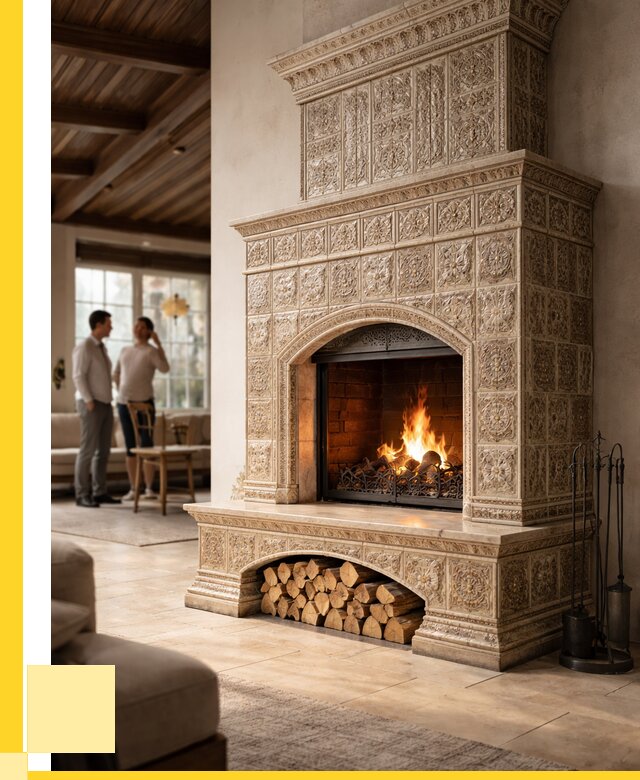 Купить изразцовый камин в Ижевске от 259675 р. | ЭриданЖвс