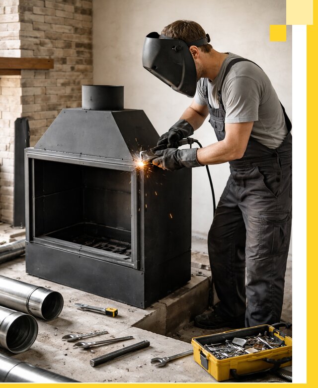 Продажа и установка металлических каминов в Ижевске под ключ