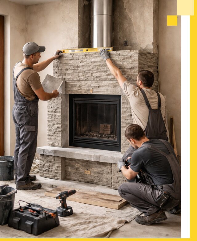 Профессиональный монтаж каминов под ключ в Ижевске для дома