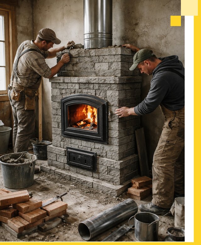 Производство, поставка и монтаж дровяных печей в Ижевске