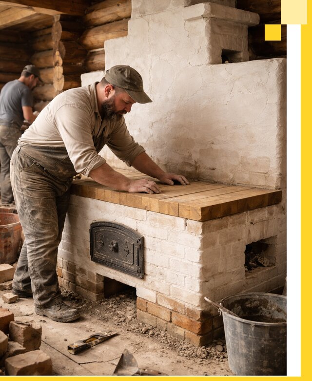 Проектирование и установка русской печи с лежанкой в Ижевске