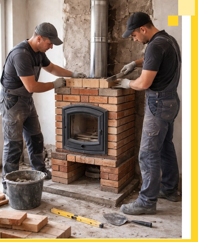 Монтаж печи камина под ключ в Ижевске с гарантией и пусконаладкой