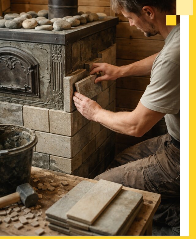 Облицовка банных печей в Ижевске профессиональная отделка