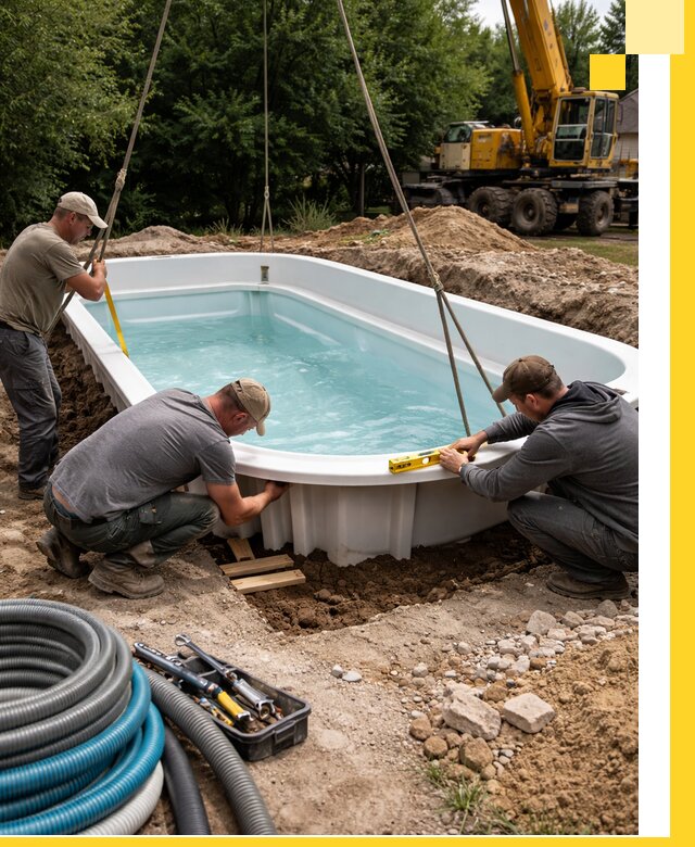 Установка и монтаж композитных бассейнов под ключ в Ижевске