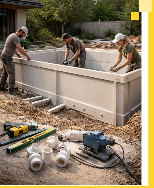 Установка полипропиленовых бассейнов под ключ в Ижевске