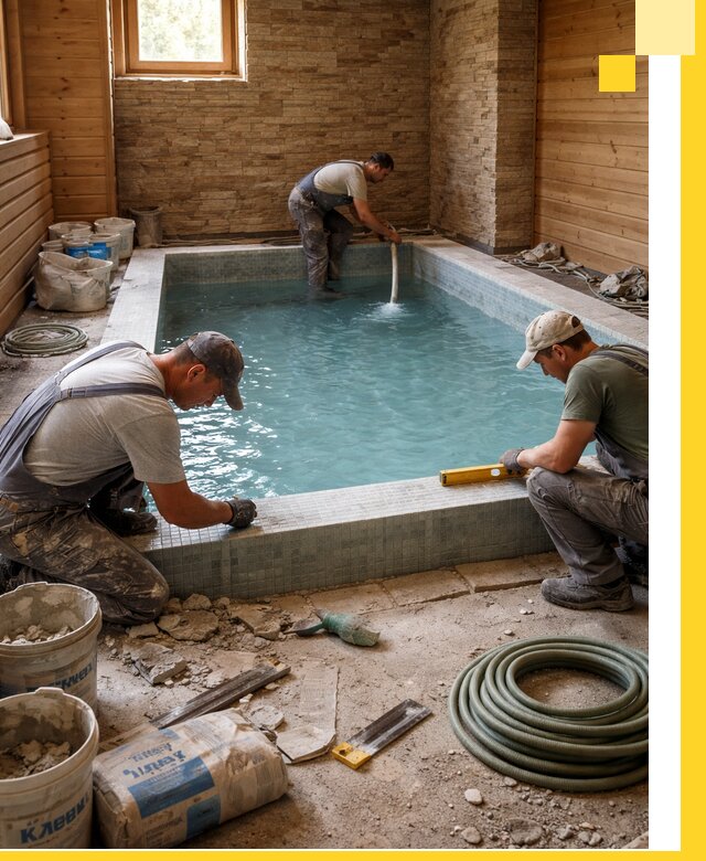 Проектирование и строительство бассейнов для бани в Ижевске