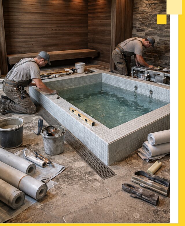 Установка и строительство бассейнов для сауны в Ижевске