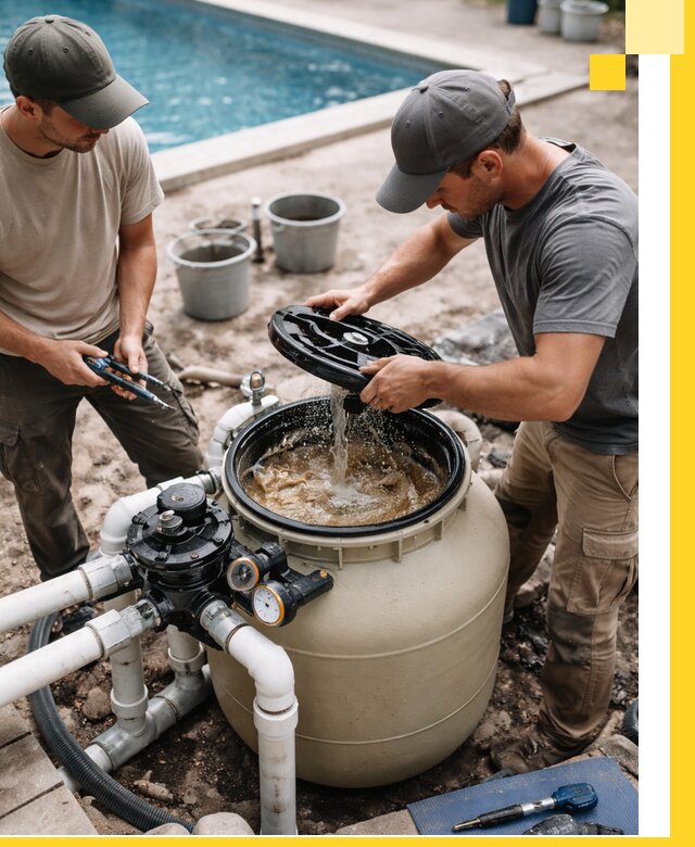 Установка и обслуживание песочных фильтров для бассейнов в Ижевске