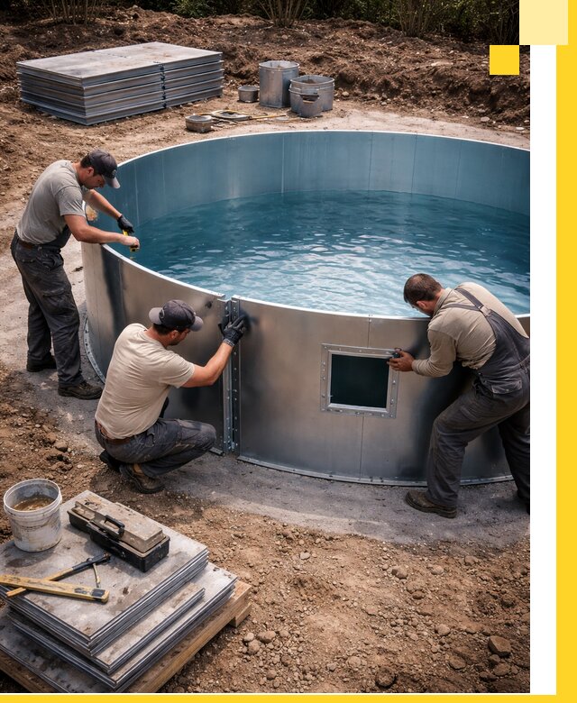 Круглые бассейны под ключ в Ижевске проектирование и монтаж