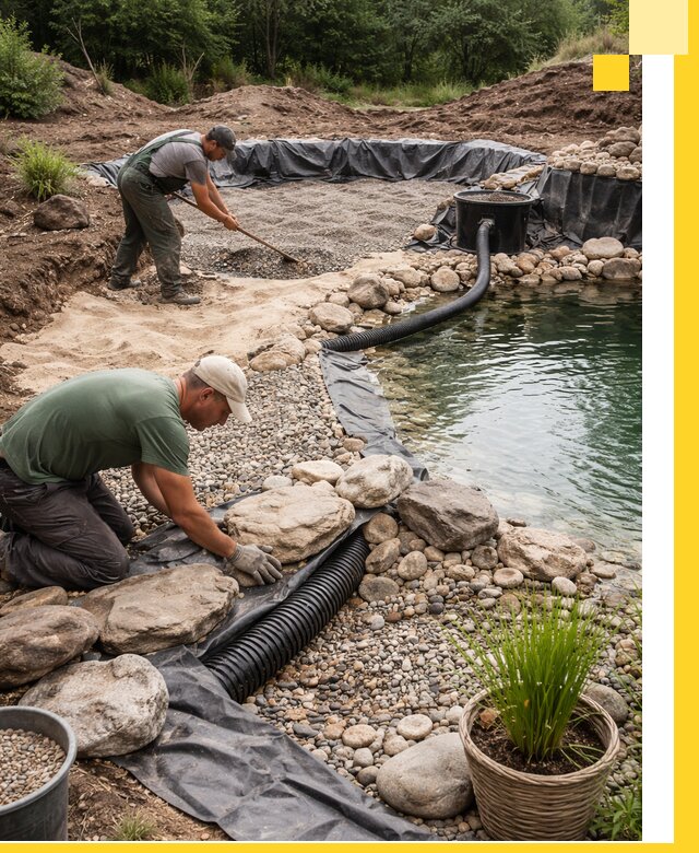 Строительство природных бассейнов и озер в Ижевске под ключ