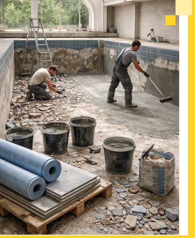 Реконструкция бассейнов в Ижевске: ремонт, гидроизоляция