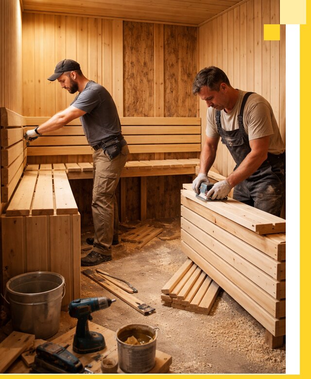 Профессиональный комплексный ремонт саун под ключ в Ижевске