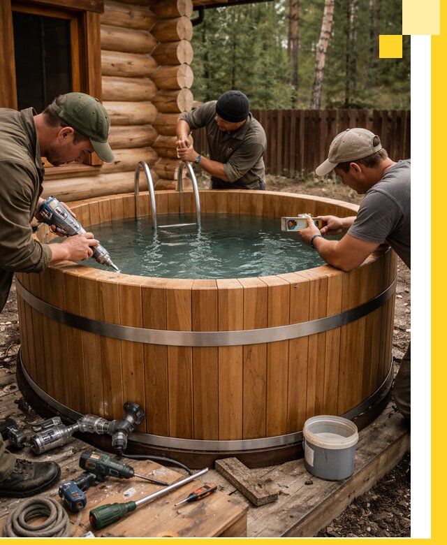 Строительство бань с купелью под ключ и отделкой в Ижевске