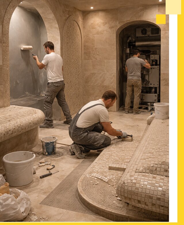 Строительство бани с хамамом и бассейном под ключ в Ижевске