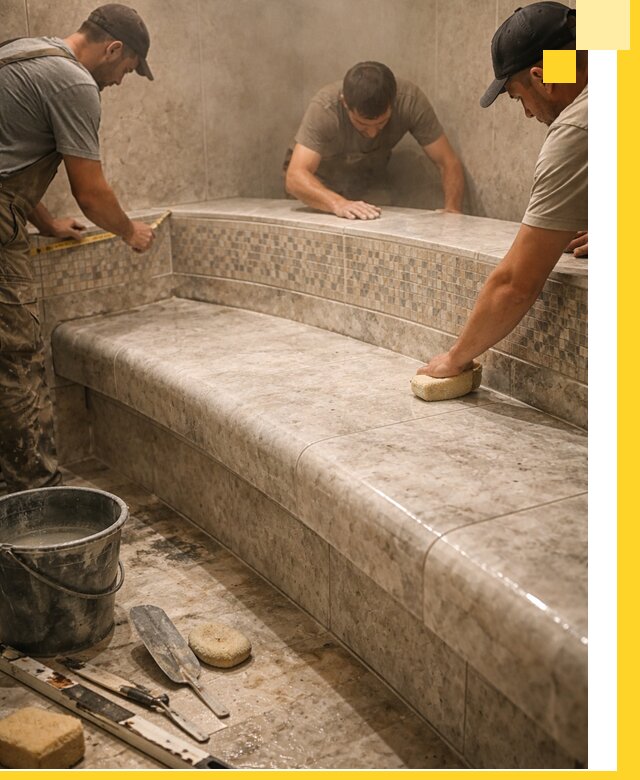 Изготовление и установка сидений для хамама в Ижевске